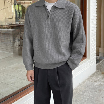 Abel collar half-zip knit